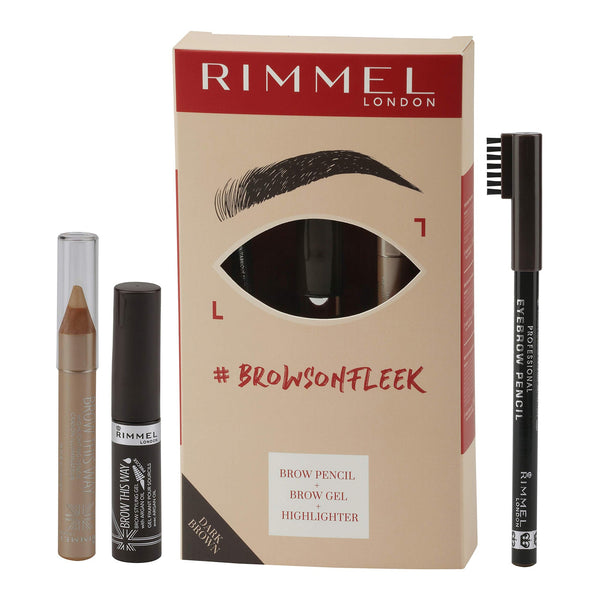 Rimmel London, Brow On Fleek Brow Kit, Dark Brown