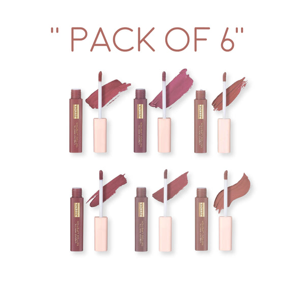 Zeena Liquid Matte Tattoo Lipstick Pack of 6