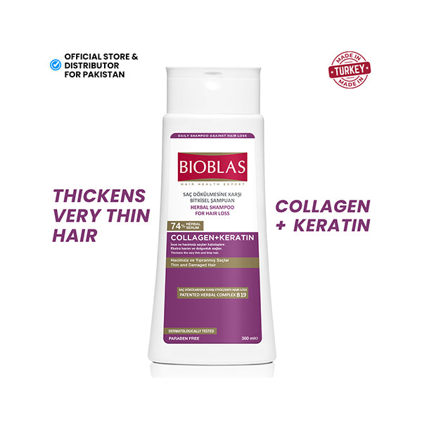 Bioblas Anti-Hair Loss & Volume Shampoo (Collagen + Keratin) 360ml