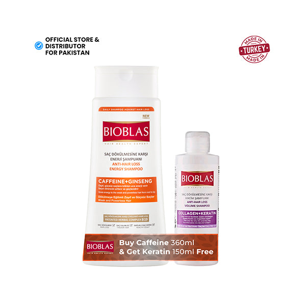 Bioblas - Anti-Hair Loss Energy Shampoo (Caffiene + Ginseng) 360ml - With Free 150ml