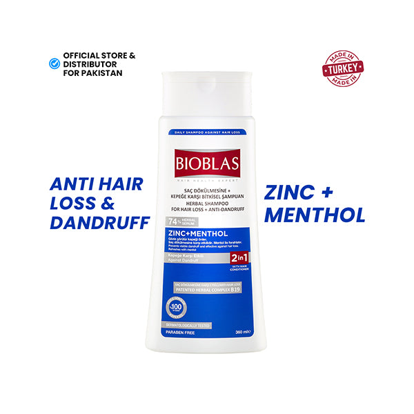 Bioblas - Dandruff Hair Loss Shampoo (Zinc + Menthol) 360ml