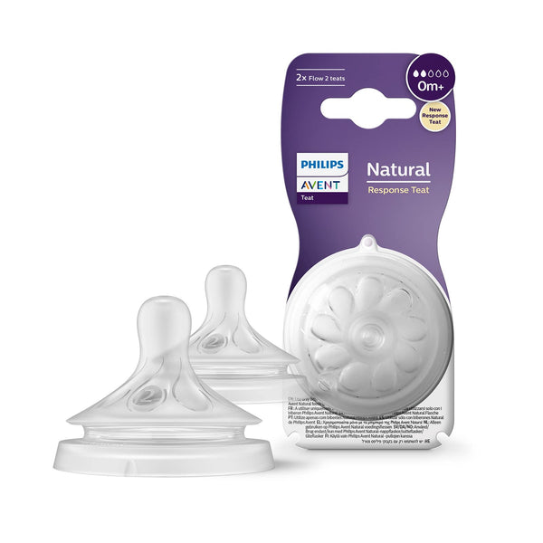 Philips AVENT Natural New Born Flow Teats Pack Of 2 0m+ SCF041/27