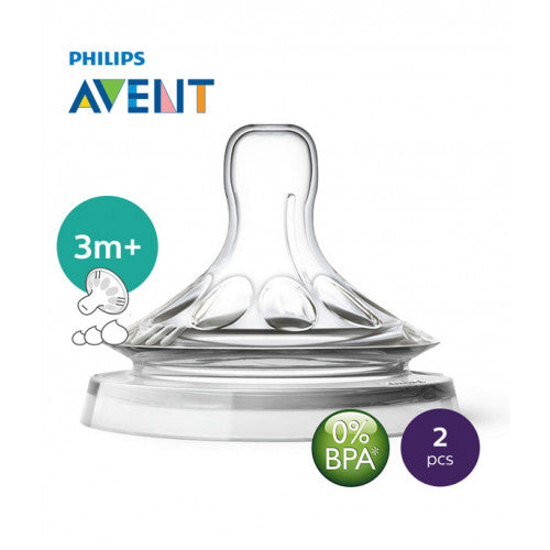 Philips AVENT Natural Variable Flow Teats Pack Of 2 3m+ SCF045/27