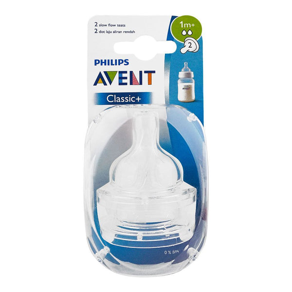 Philips AVENT Classic+ Slow Flow Teats Pack Of 2 1m+ SCF632/27